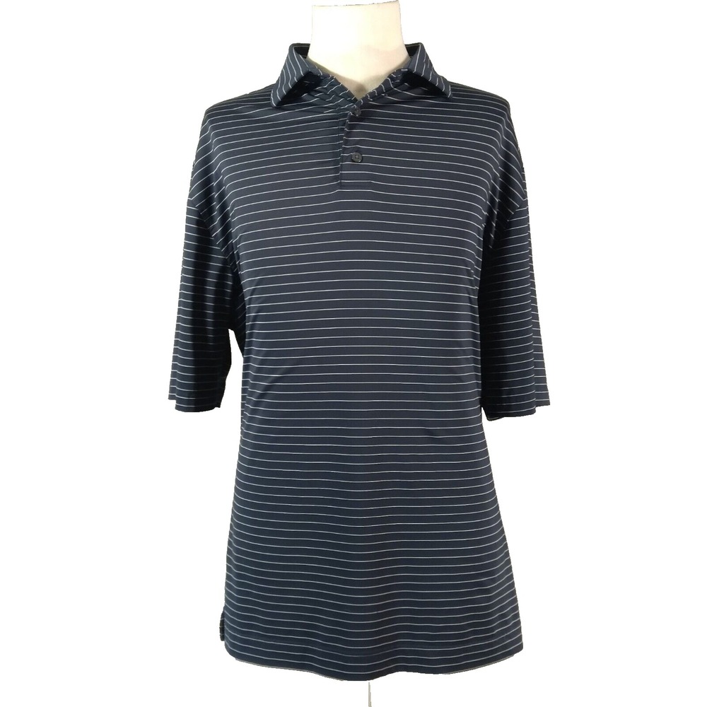 FootJoy golf polo shirt men's XL extra large blue striped Flex stretch Dri Fit